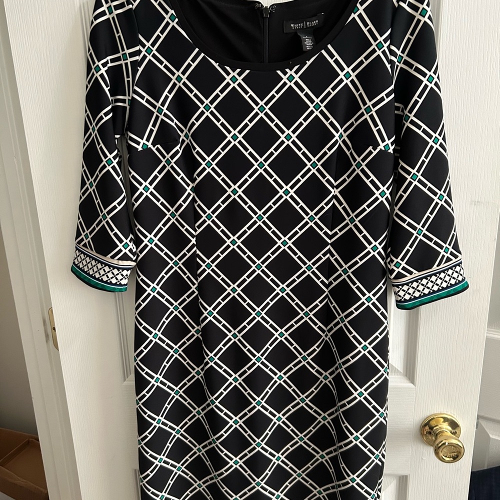 White House Black Market Black and White Plaid Dress